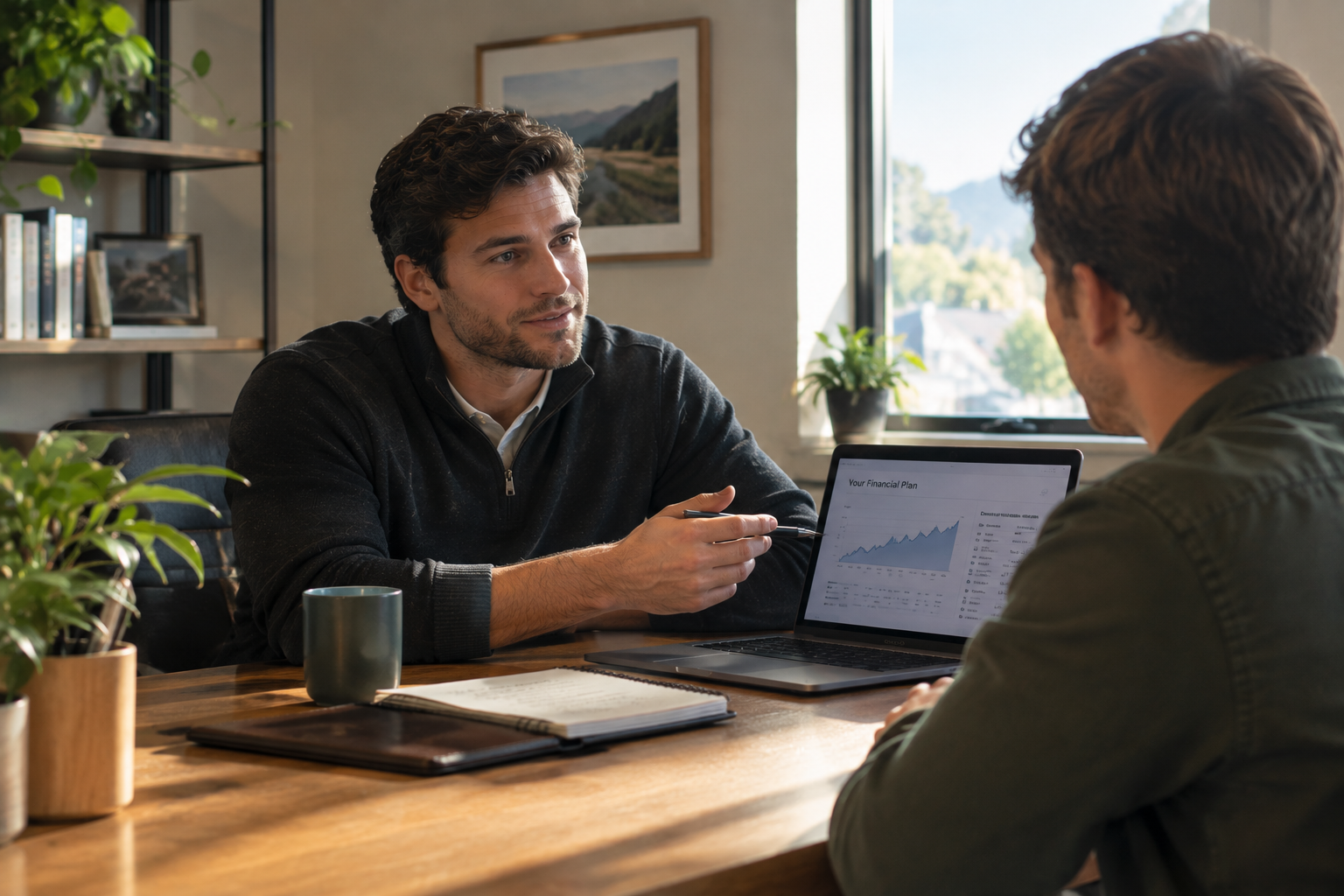 An advisor walking a client through their plan